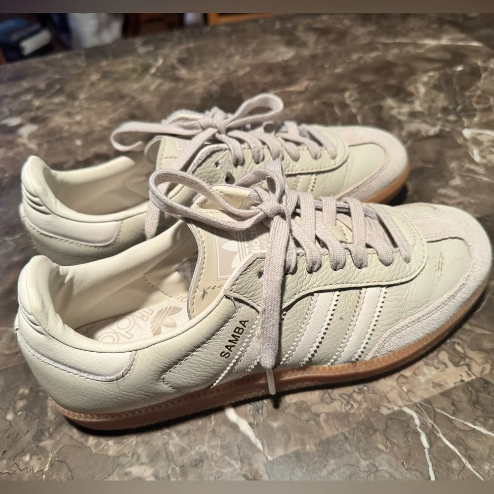 Adidas Samba Sneakers in Light Tan and Beige - Picture 17 of 17